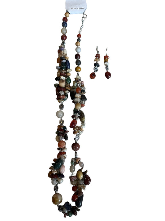 Stone Necklace with Earrings Made in India