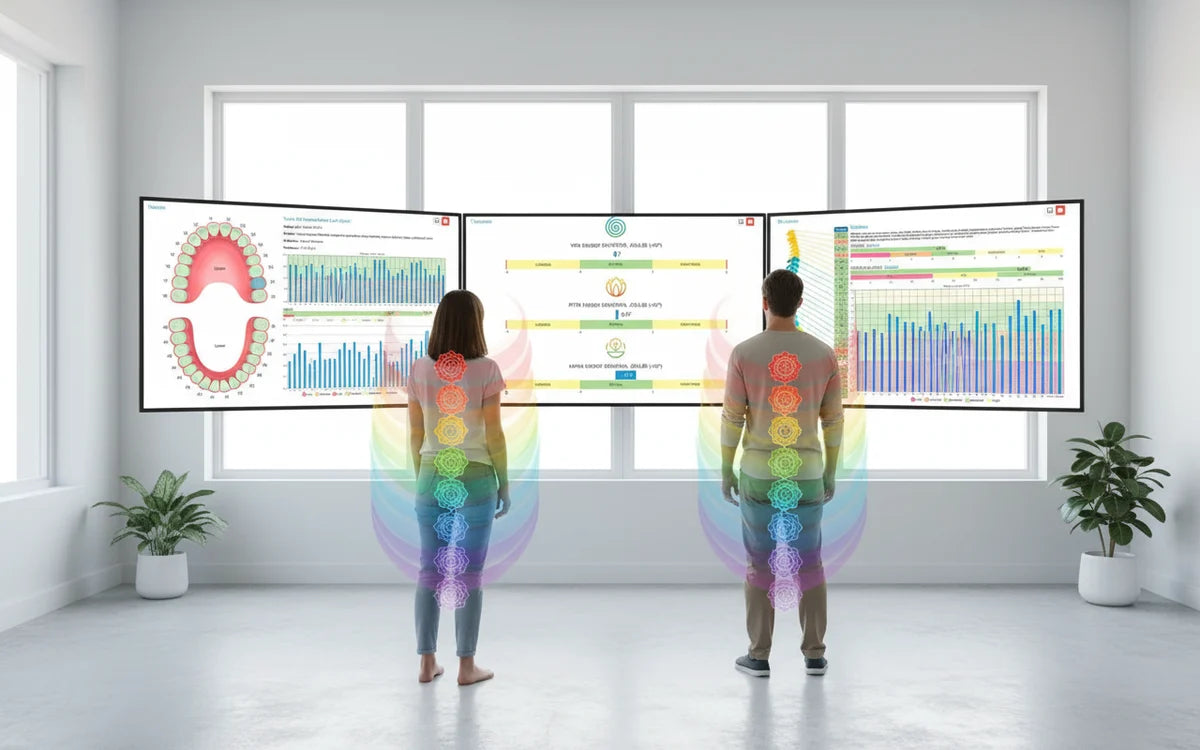 Couple viewing chakra energy balance