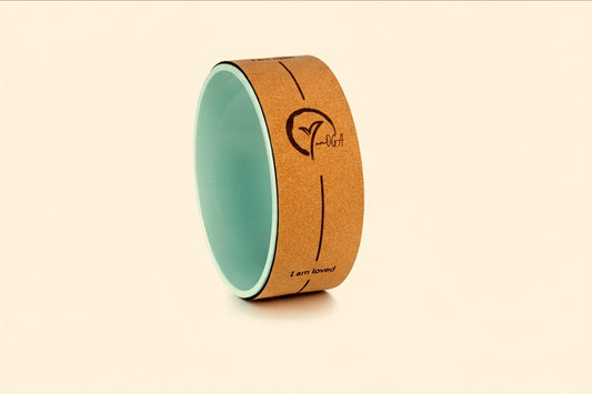 💫 YamOGA Affirmation Cork Yoga Wheel — “Open Your Heart” Edition
